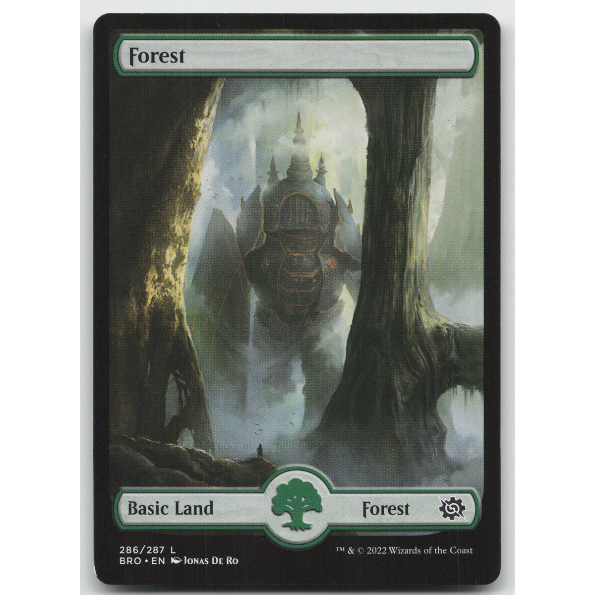 Forest (286) - Full Art The Brothers' War 286 Land NM MTG