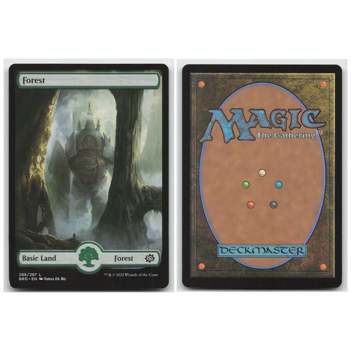 Forest (286) - Full Art The Brothers' War 286 Land NM MTG