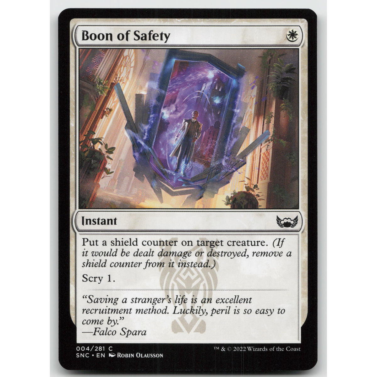 Boon of Safety Streets of New Capenna 4 Common NM MTG